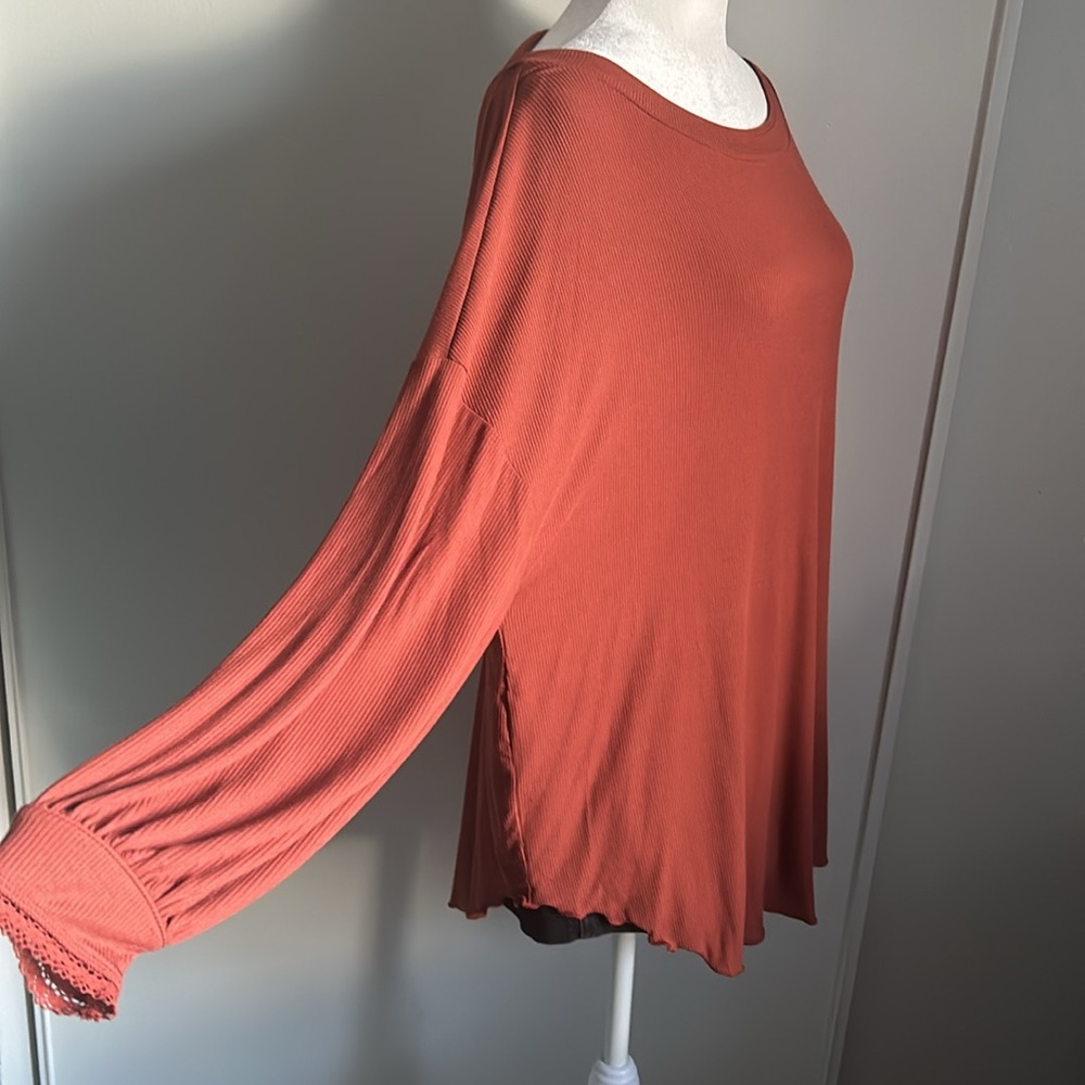Free People New Cowboy Oversized Open Twist-Back Ribbed Long Sleeve Tunic Top - Picture 5 of 14
